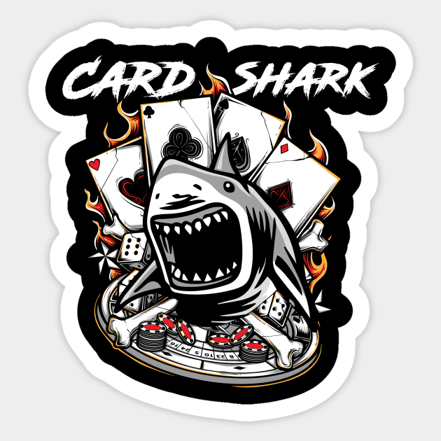 Vintage Card Shark Poker Player  - Awesome Gift Sticker by Your Funny Gifts